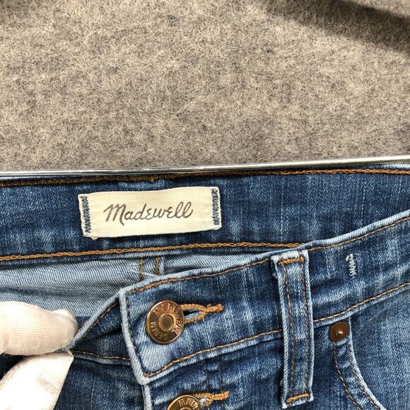 Madewell 10'' High Riser Skinny Skinny Jeans Womens 27 Blue Exposed Button Fly - Picture 5 of 11